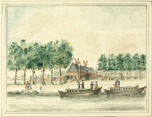 De Rijn en Schiekade in Leiden door Jacob Timmermans